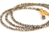 Silver and Gold Wrap Bracelet  Delicate Crystal Necklace