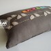 Sukan / Birds Linen Pillow Cover - 12x20 inch - Dirty Gray Beige Soft Brown Orange Red Blue Pink Green Blue
