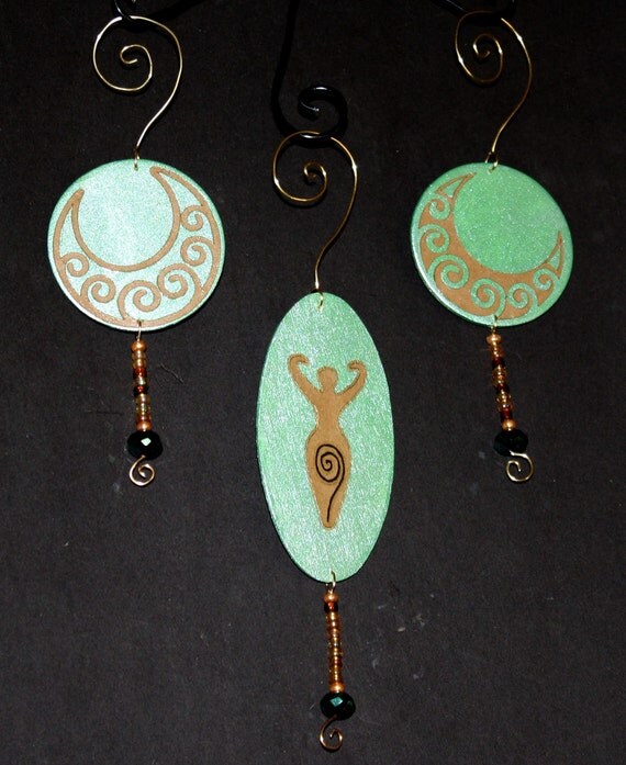 pagan holiday ornaments set of three by reddmooncreations pagan holiday ornaments set of three by reddmooncreations