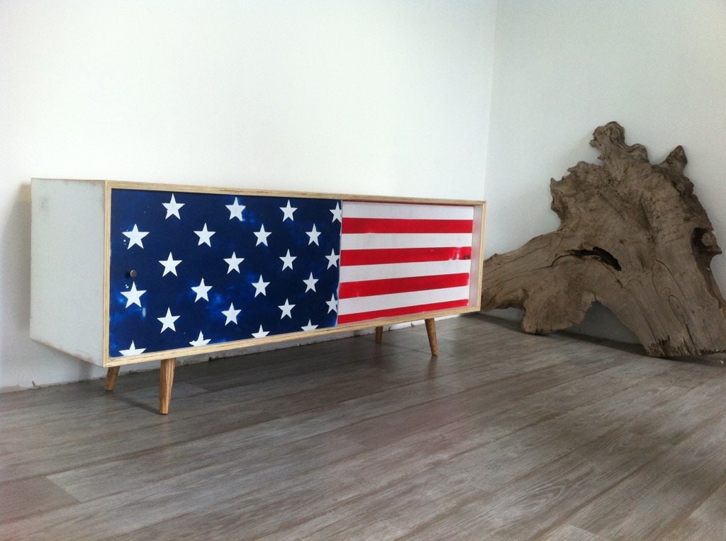 American Flag Mid Century Console