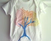 Butterfly Tree Tee- Size 12 mnth- Blue, Pink, Orange, and Yellow Butterfly Tree Baby Tee