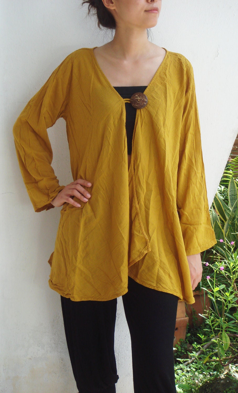 Sunflower Light Weight Yellow Cotton Jacket, yellow jacket