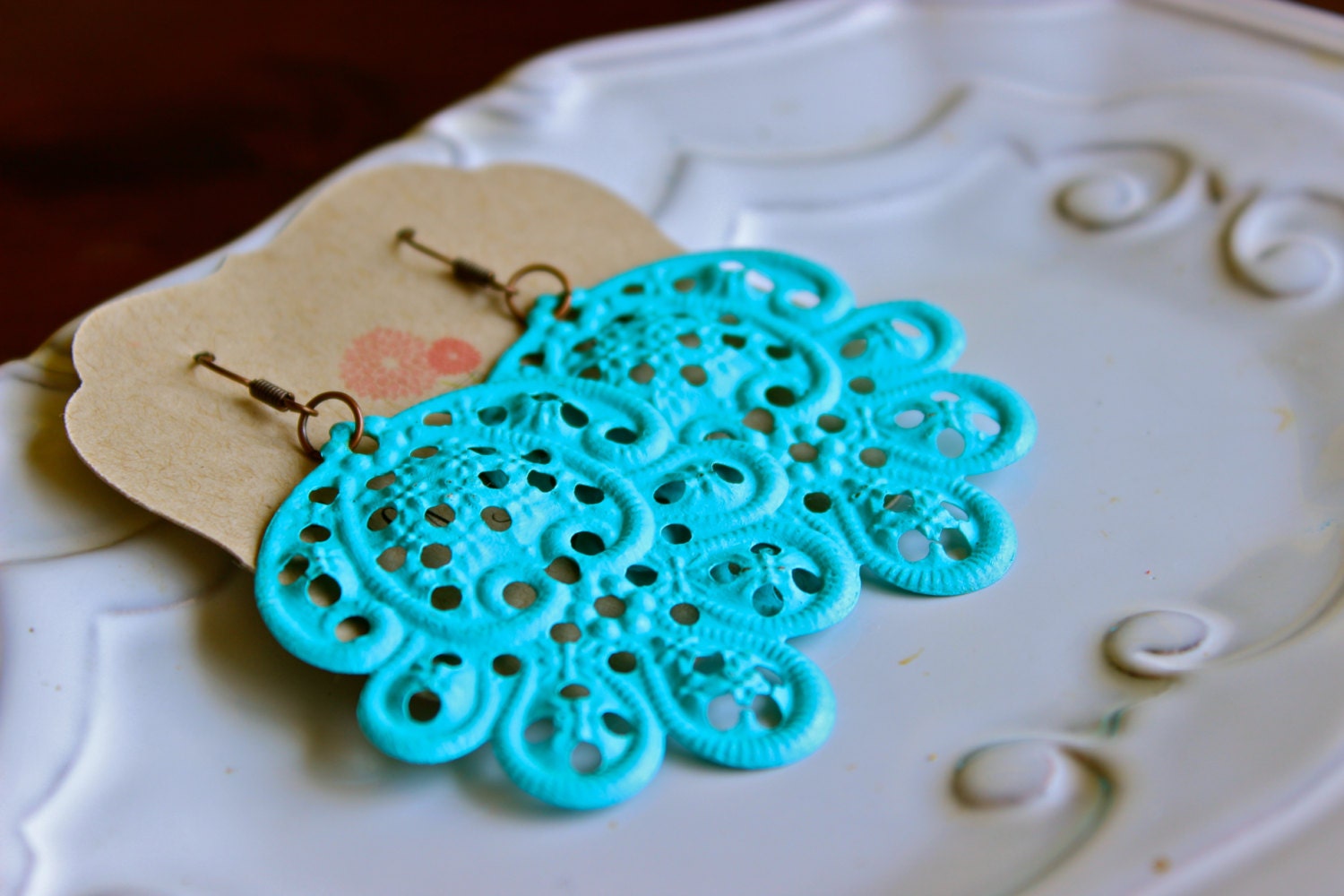 Turquoise filigree earrings