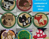 FOUR Large Woodland Die Cuts ... paper-pieced layered... choose one or any combo ... fox deer tree raccoon skunk squirrel hedgehog Il_170x135