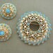 Turquoise Blue Rhinestone Brooch Earrings Set Sarah Coventry Vimtage
