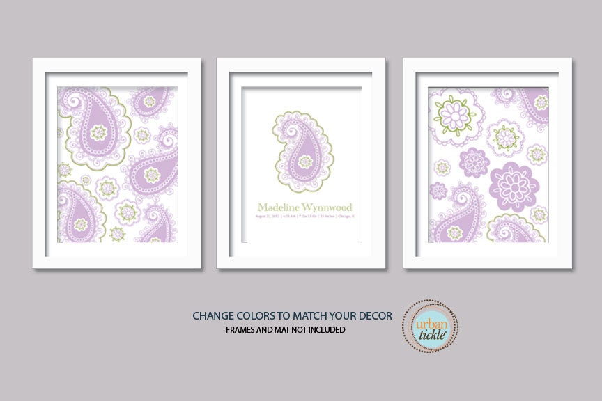Paisley Nursery Bedding Art print - Paisley Room, 8.5X11 Inches, Other sizes available, Room for Girl, Baby Girl Gift, Birthday Gift