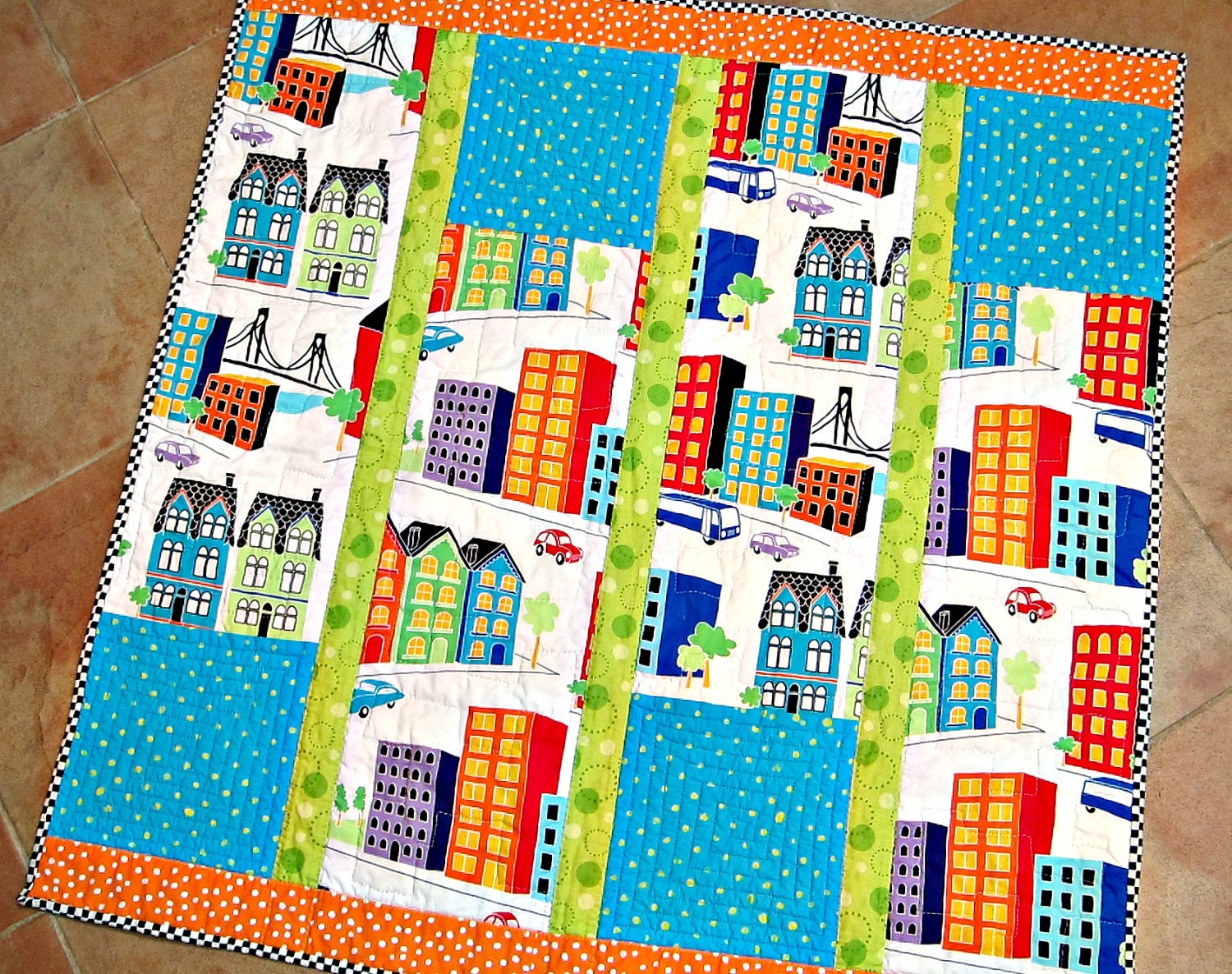 Baby Boy Crib Quilt Bright Colors