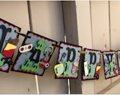 Happy Birthday Banner - Handmade Banner - Custom Made - GO GREEN