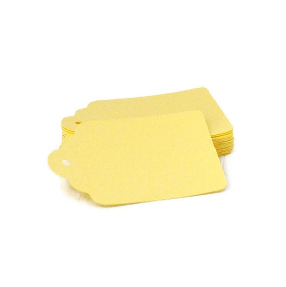 24 - Gift Tags - Soft Yellow - Die Cuts - Paper Supplies - Crafting