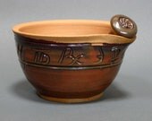 Mortar and Pestle Apothecary Set Iron Red Handmade Pottery EACH ONE UNIQUE