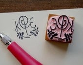 Custom Monogram Stamp - 1.5 inch Square