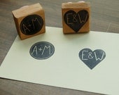 Custom Couple's Initial Stamp - 1.5 inch Square