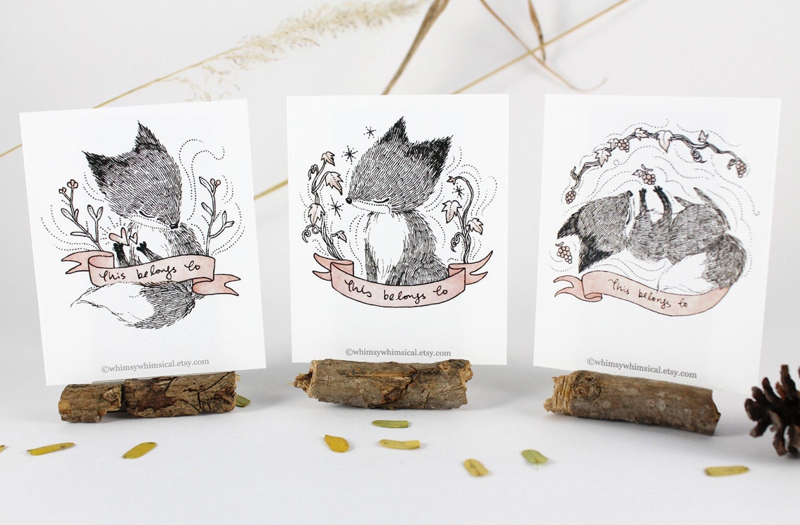 12 Bookplates - Fox