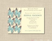 Baby Shower Invitation - Vintage Butterflies in Your Choice of Color