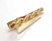 Vintage Tie Clip Gold Scrolling 1960s Mad Men
