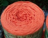 RECYCLED YARN - Tangerine - 100 percent cotton - worsted weight