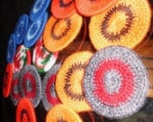1 OOAK Yarn Coiled Coasters Colorful Home bar mug cup beer Decor In any color custom christmas