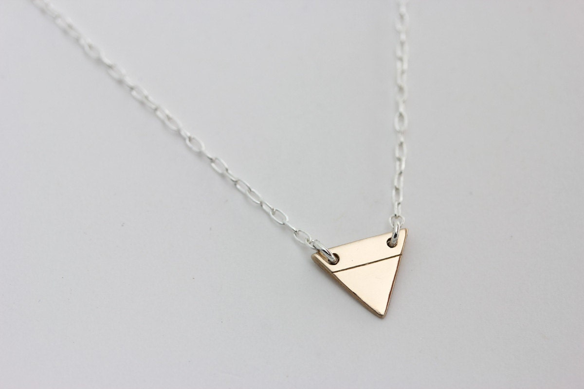 Single Arrowhead Necklace in Bronze w/Sterling Silver Chain