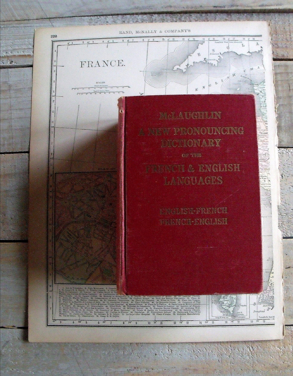 Antique 1904 McLaughlin French/English Dictionary