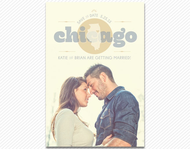 Save The Date Postcard or Magnet - Symbol Engagement Card