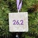 Purple 26.2 Marathon Runner Tile Ornament