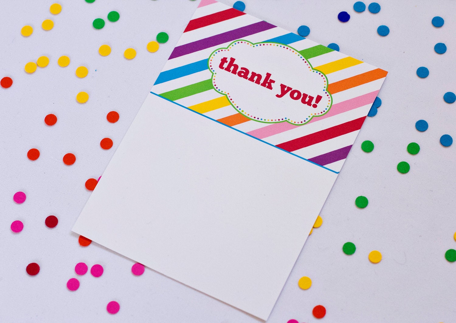 DIY Printable Thank You Card - Rainbow Party