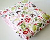 Organic Blanket, with Monaluna Wonderland,  and Light Pink Minky Bubble Dot
