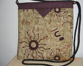 Australian Print Quilted Fabric Snap Bag Purse