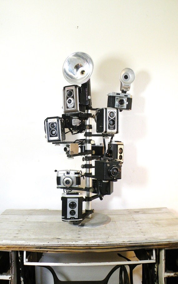 vintage camera display stand complete with by experimentalvintage