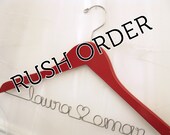 Personalized Wedding Hanger Custom Painted Color - RUSH ORDER