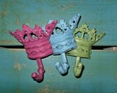 Princess Hook / Cast Iron wall Decor / Wall Hook / Pink /Aqua / Green Wall Decor / Shabby Chic Decor