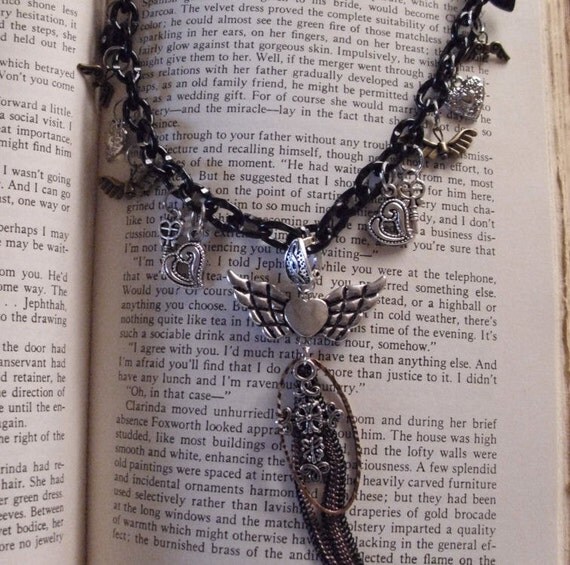 cross charm charm on  cross Etsy Items gothic linked necklace and necklace similar wing to