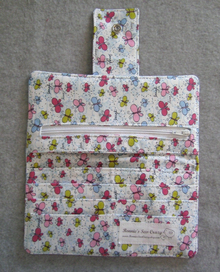 Fabric Wallet - Live Laugh Love with Butterflies