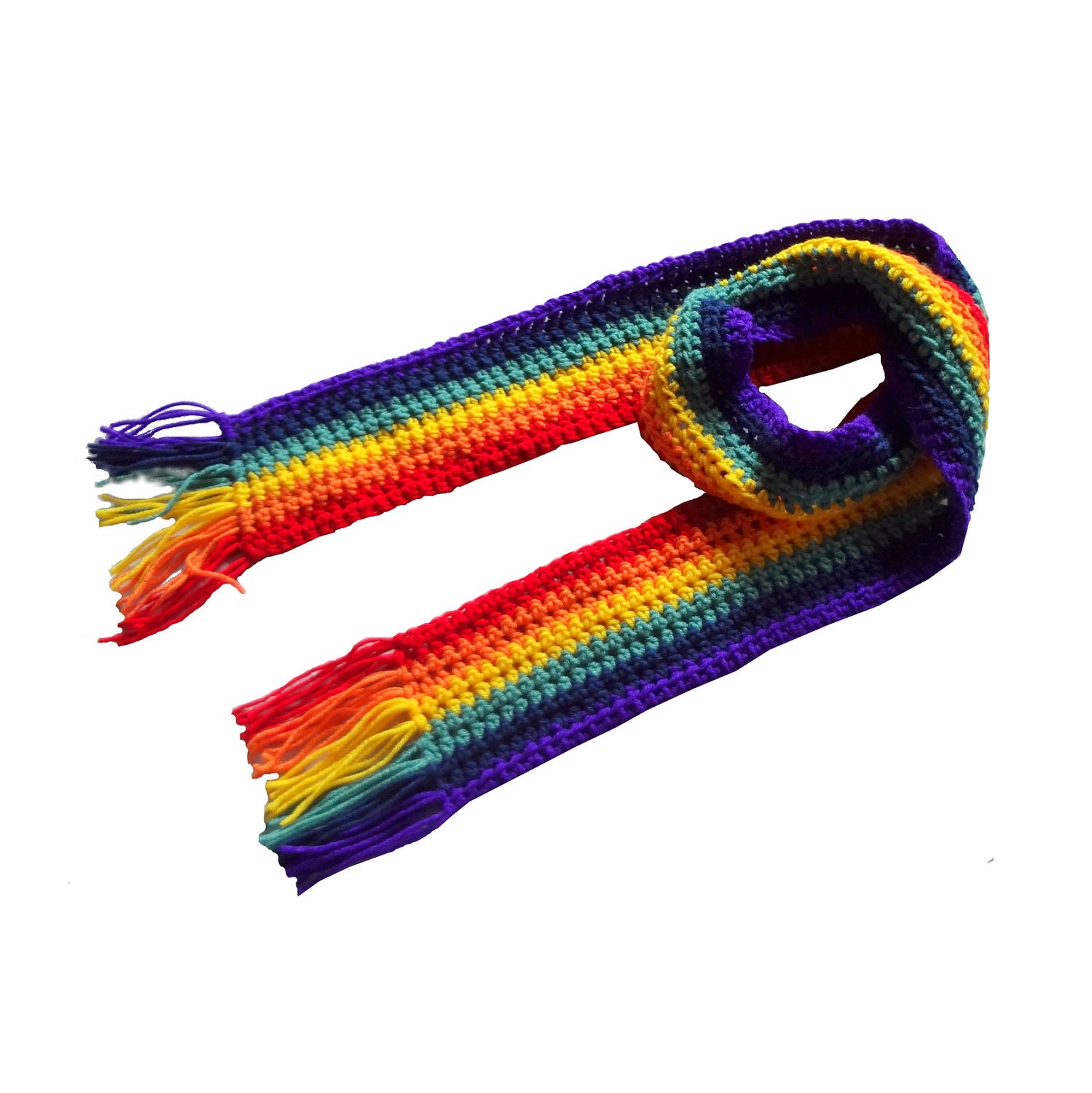 Rainbow Crochet Scarf