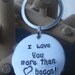 I love you more than bacon Handstamped Keychain