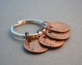 Family Penny Keychain Hand Stamped Established Family Keychain by TheCopperFox