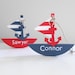 Nautical Nursery - Sailboat with anchor - Nautical personalized decor - Custom made gift
