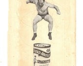 Original Collage Art on Paper ( unique retro home decor, OOAK, mixed media, kitchen art ) -- Low Carb