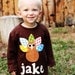 Thanksgiving Turkey Shirt or Onesie - You Choose Shirt Color and Sleeve Length