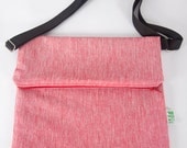 Messenger bag, large tote, unisex zipper RED