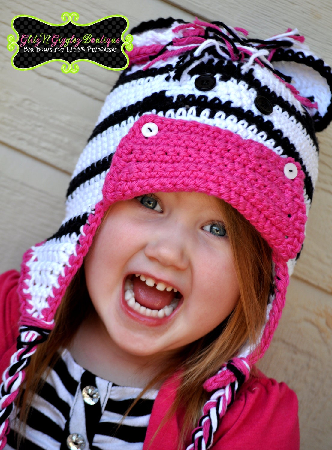 Cozy and Cute Crochet Zebra Hat For all Ages by GlitZNGiggleZ