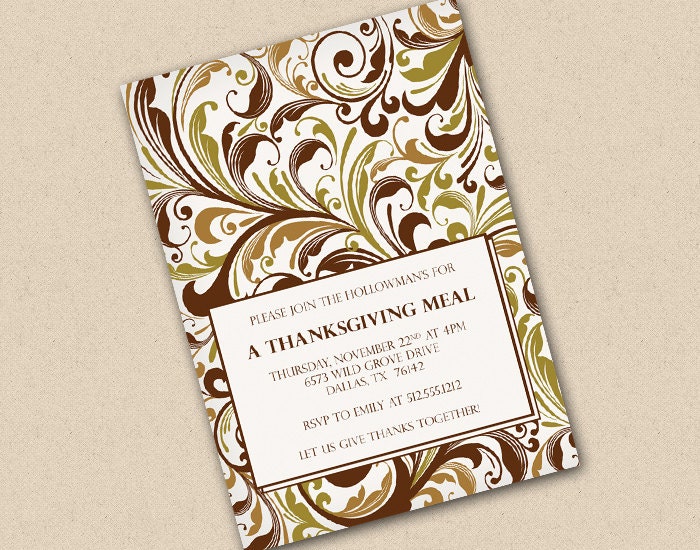Elegant Thanksgiving Invitation Il_570xn
