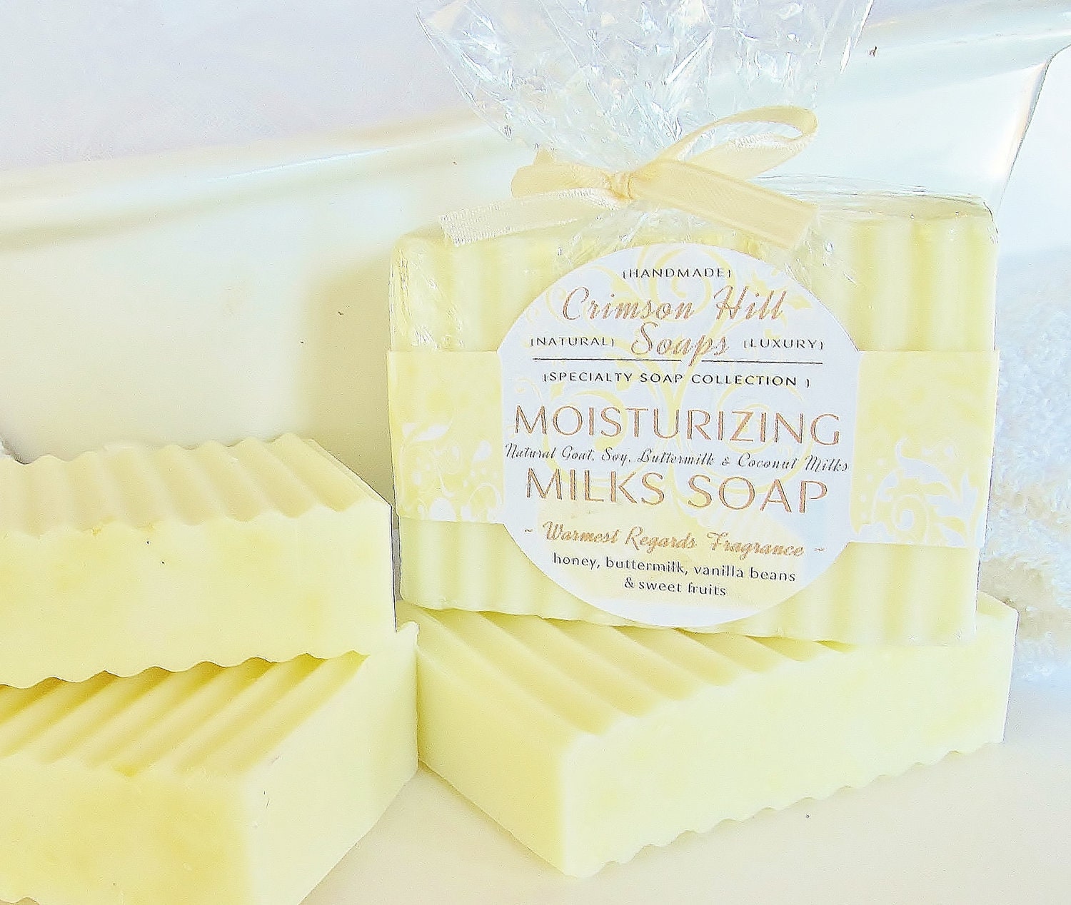 MOISTURIZING MILKS Natural Soap - Goat, Soy, Coconut and Buttermilk, large 5 oz soap, handmade, glycerin, scented, gift