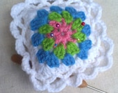Granny Chic Crocheted Pin Cushion White