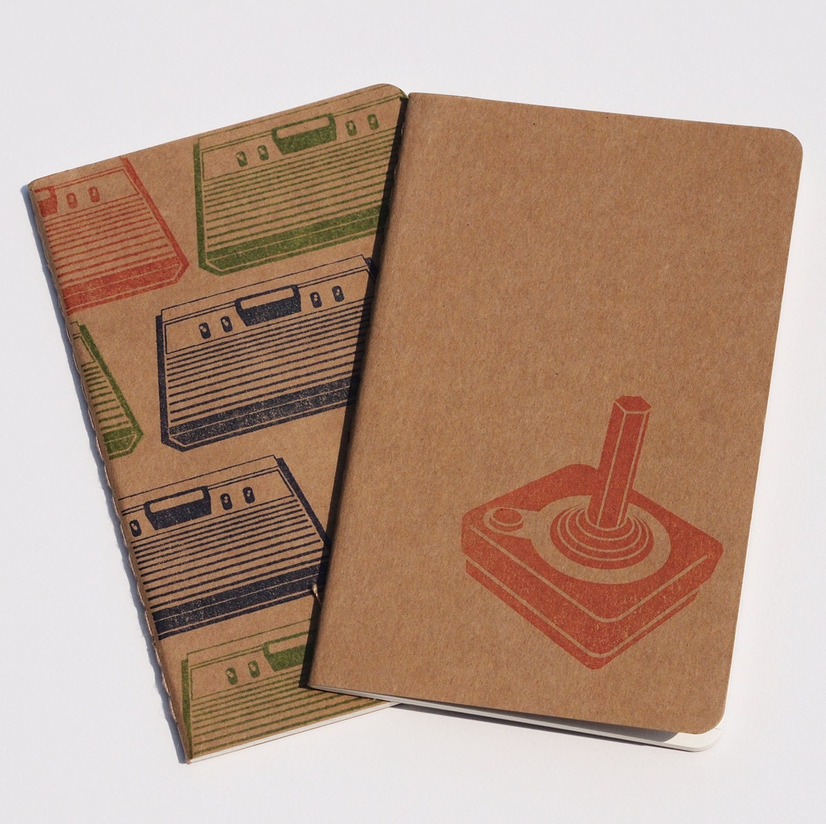 80's Gaming Moleskines (sketch), geek pocket journals, retro videogame console joystick, stocking stuffers - blackbirdandpeacock