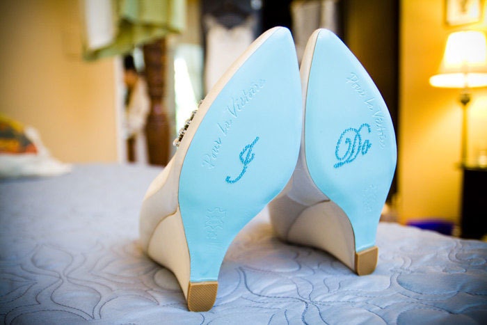 I Do Wedding Shoe Stickers - BLUE Rhinestone I Do Wedding Shoe Appliques - Rhinestone I Do Shoe Stickers for your Bridal Shoes