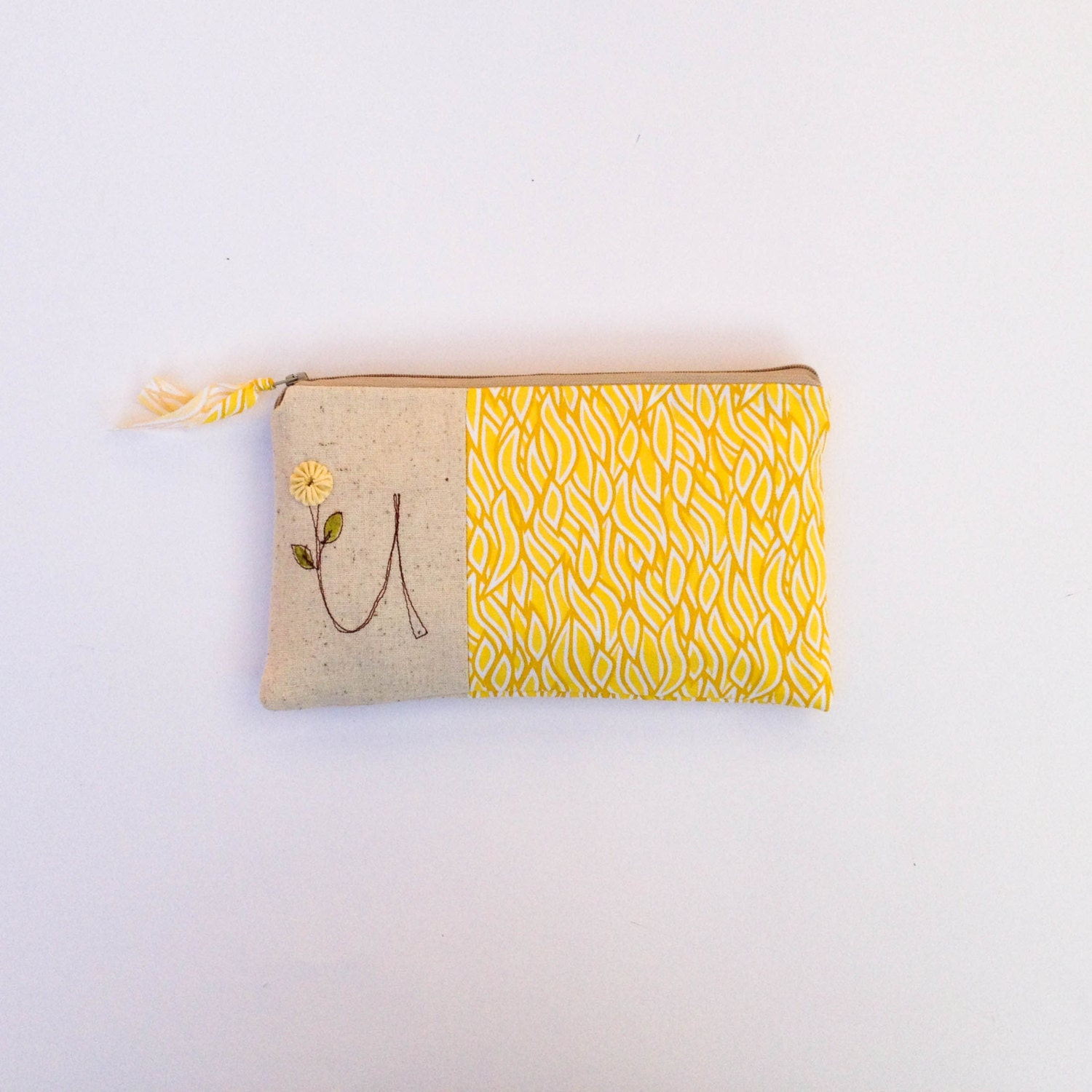 custom bridesmaid clutch with initial, personalized bridesmaid clutch, yellow, letter U, MADE to ORDER by mamableudesigns