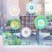 Teal Garden Art Plate Glass Flower Yard Suncatcher UpCycled RePurposed LELA
