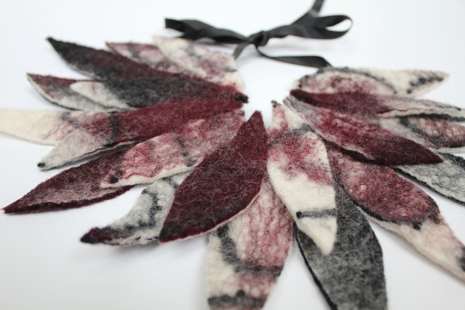 DIY Hand felted feather neck pieces/ necklace make your own kit  crafty gift idea