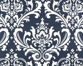 Custom Ironing Board Cover Ozborne Navy Twill and White Damask design